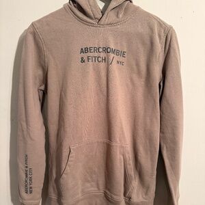 Abercrombie & Fitch NYC Logo Hoodie Taupe Beige Kid Size 15/16